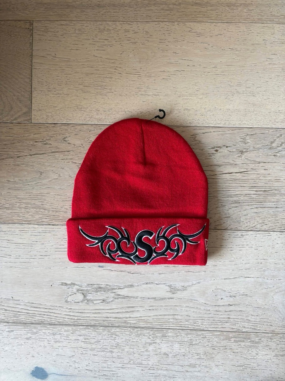 Supreme Red Beanie with Black Tribal Logo - Picture 1 of 1